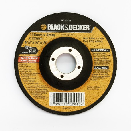 Disco de Corte 115mm BLACK&DEKER